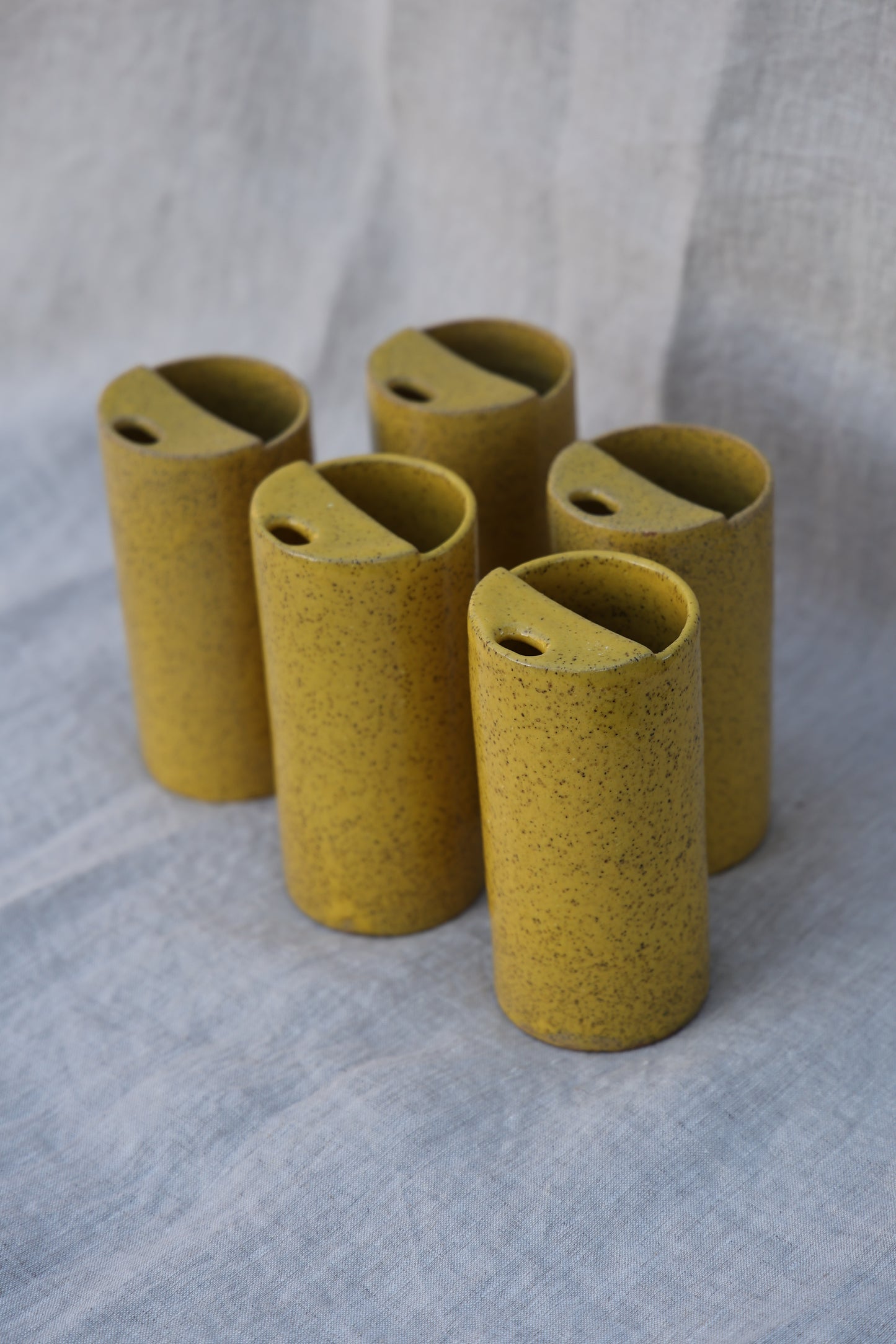 Buttered Sunlight Travel cup, to go cup, on the go cup, ceramic travel mug, hand thrown pottery, speckled beautiful warm yellow