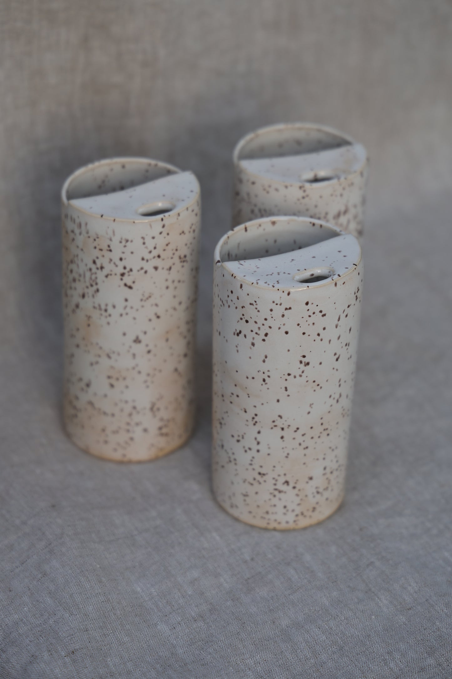 Creamy White Speckled Travel Mug, To Go Cup, On The Go Cup, Ceramic Travel Mug, Mustache Saver, Handmade Pottery, Speckled Minimalist Travel Mug