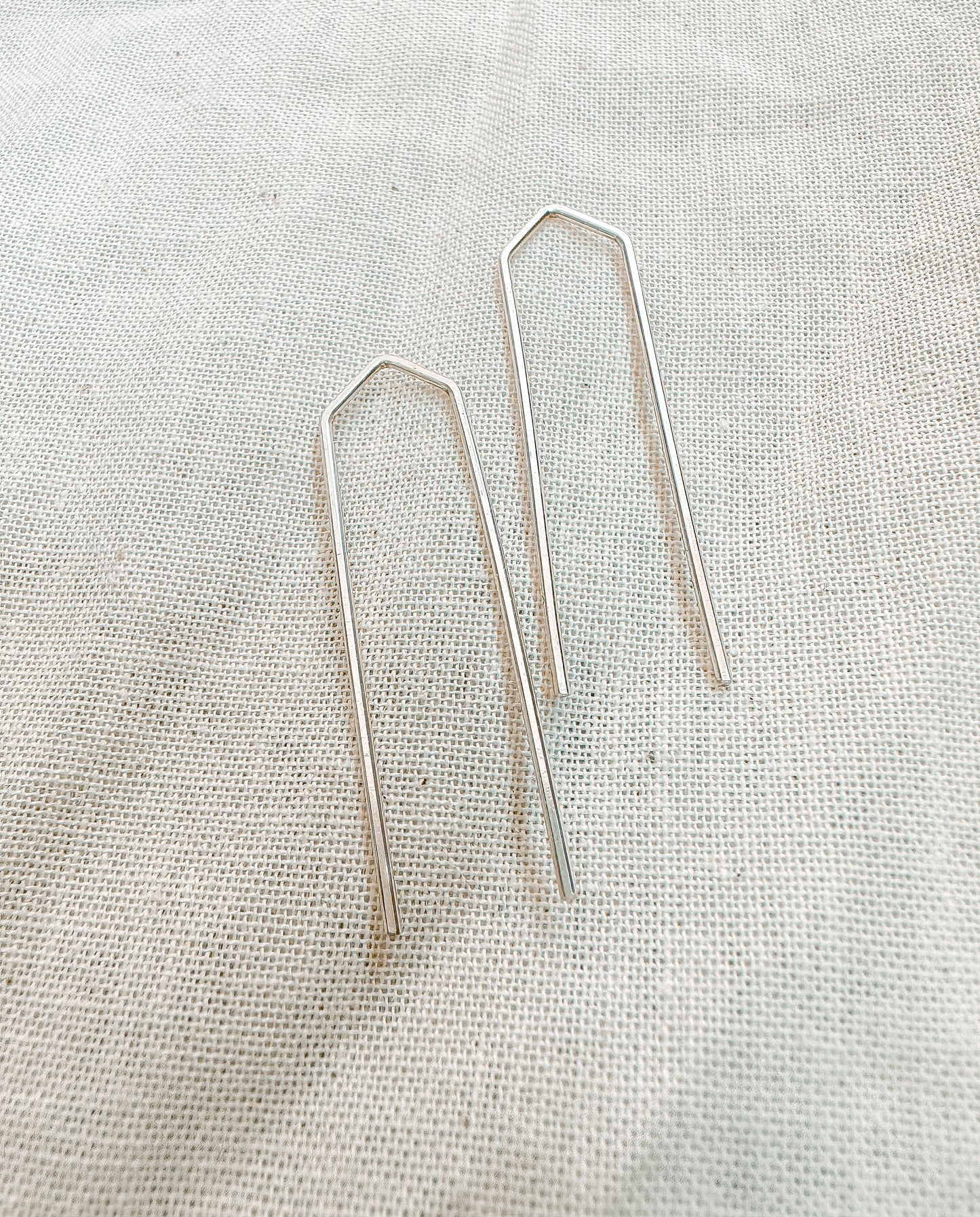 BAR | Minimalist sterling silver earrings, simple