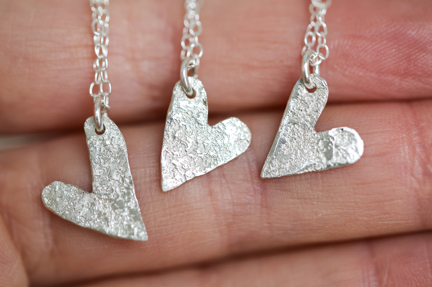 Textured OOAK Heart Necklace Valentine’s Day gift