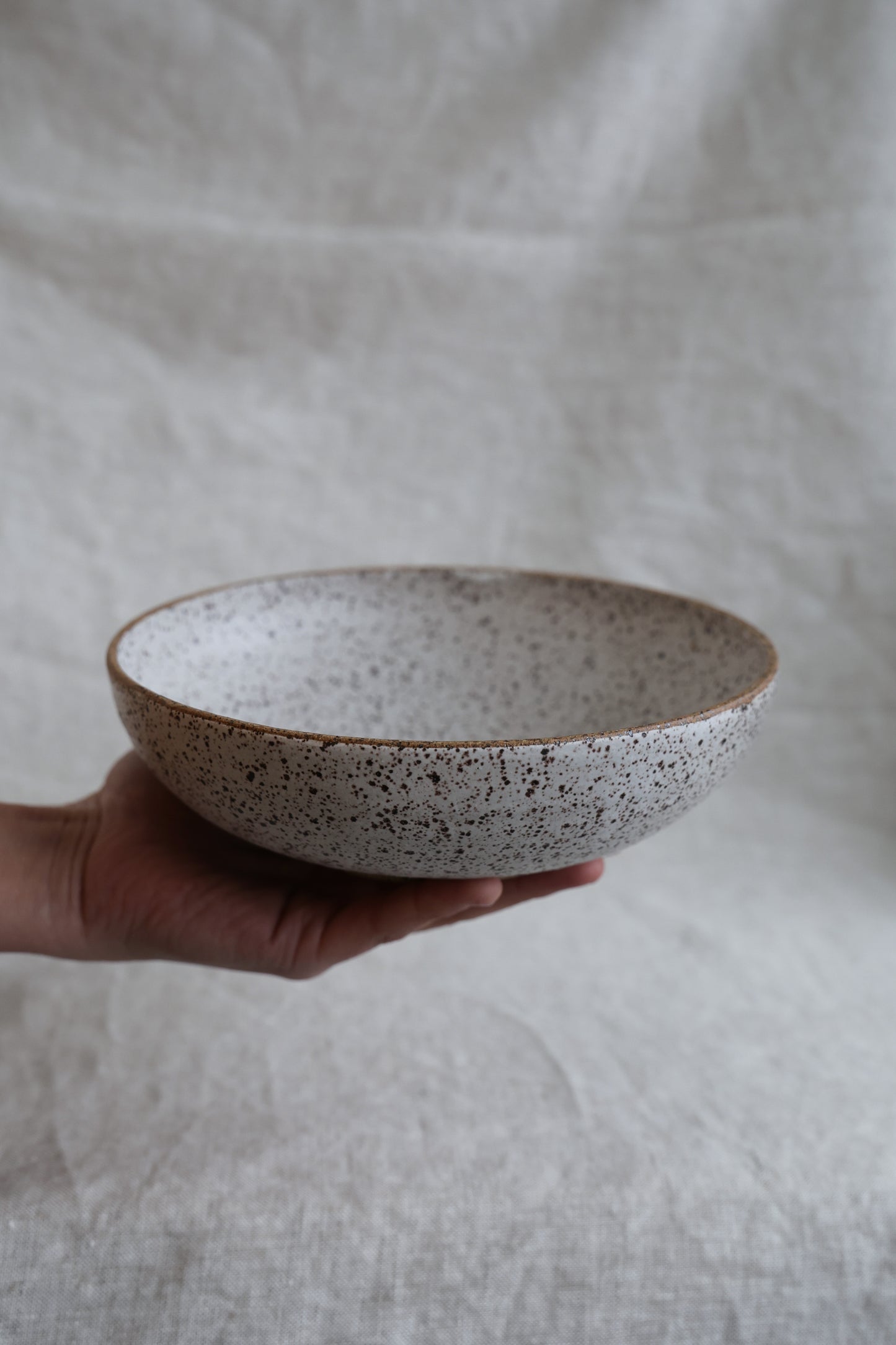 Speckled Matte White Handmade Pasta Bowls , Minimalist Pottery, Ceramic, Made to Order
