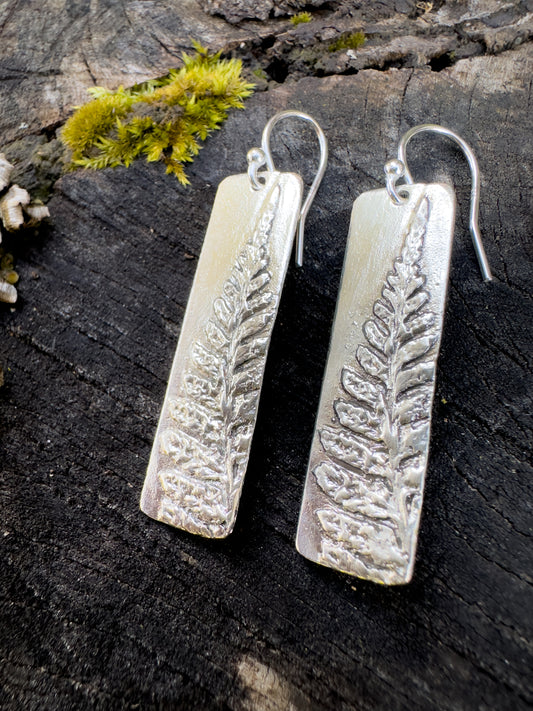 FERN RECTANGLE | Intricately textured rectangle Earrings