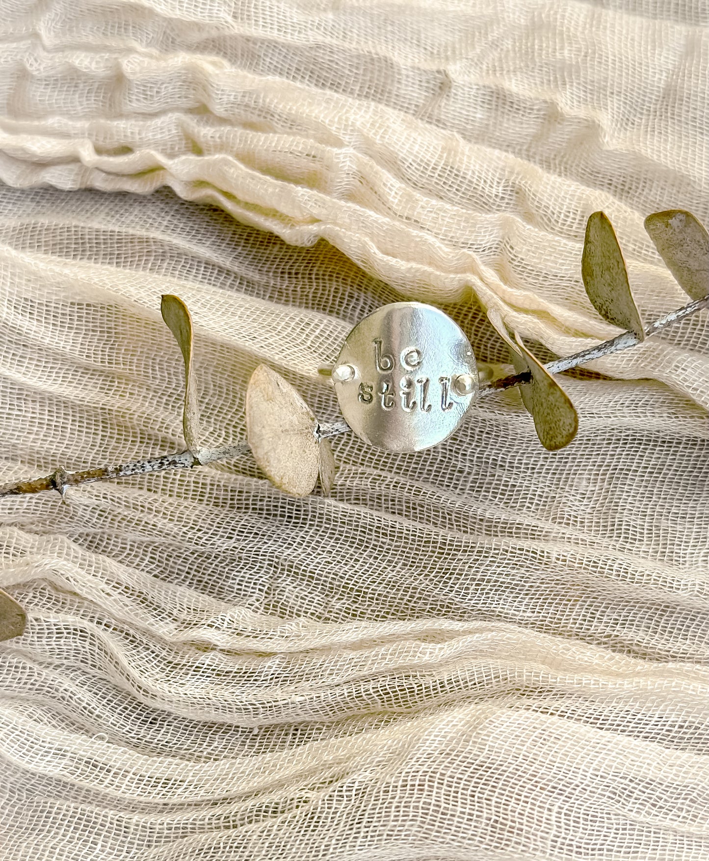 Be still, touchstone ring in custom sizes