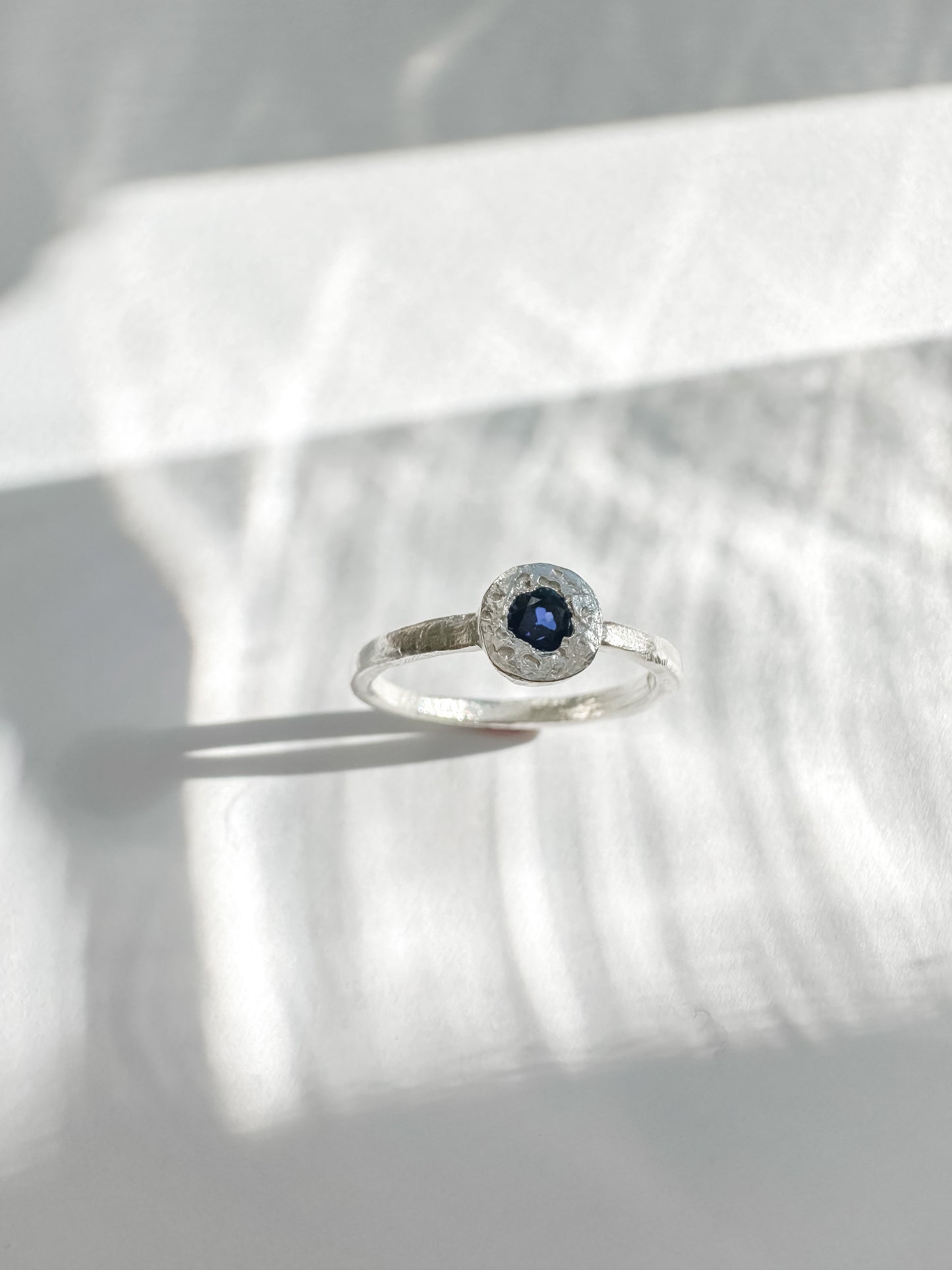 SAPPHIRE SOUL | blue simple textured minimalist ring