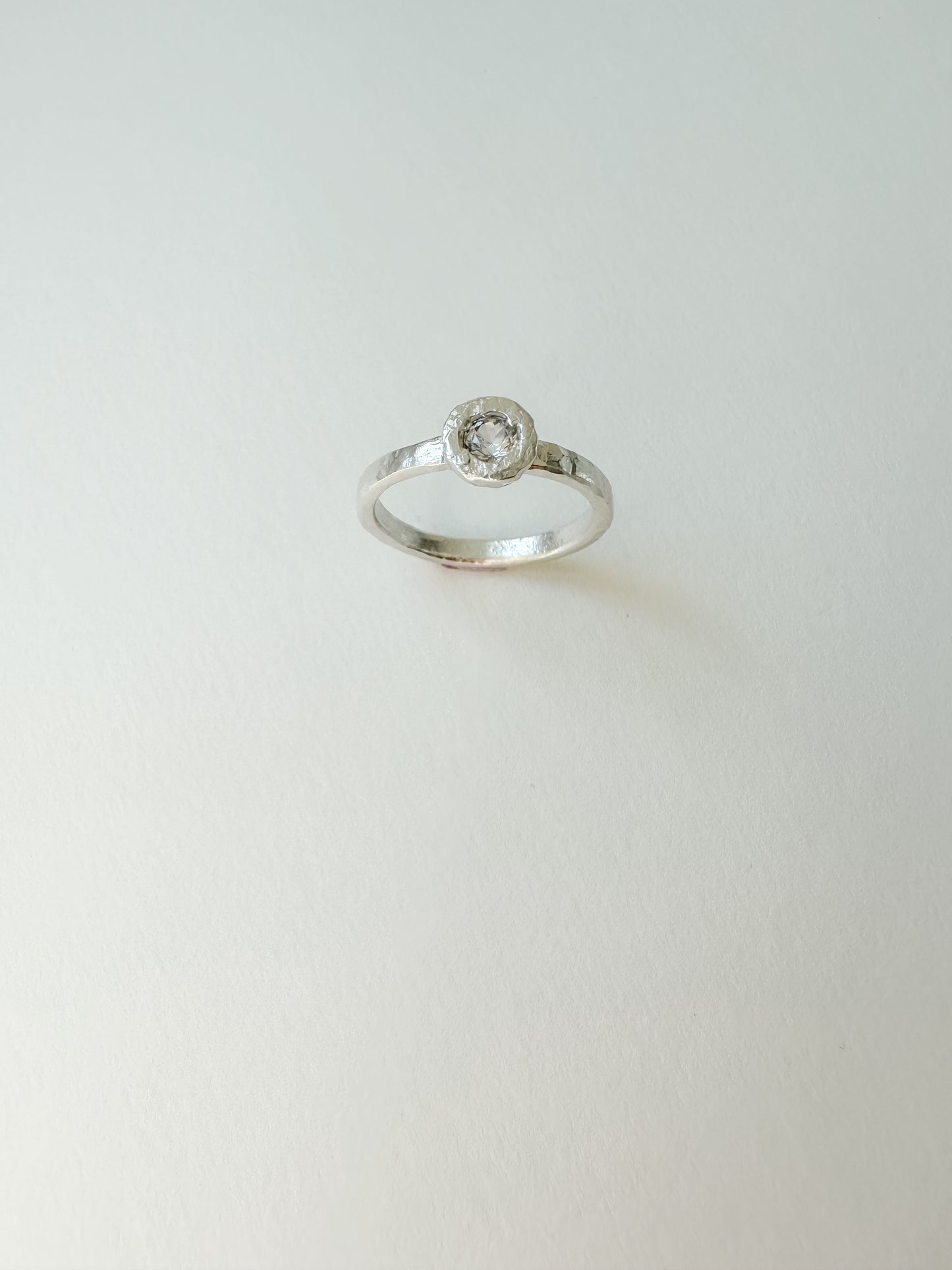 SAPPHIRE SOUL | white simple textured minimalist ring