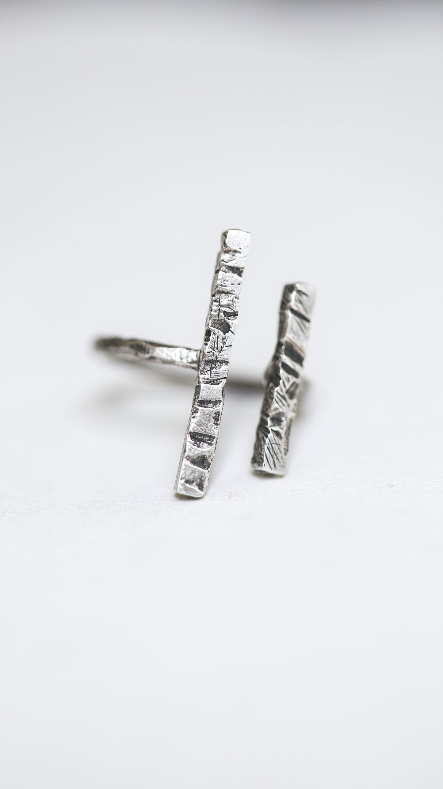 Raw and Rustic Hand Textured Adjustable Tree Bark Ring