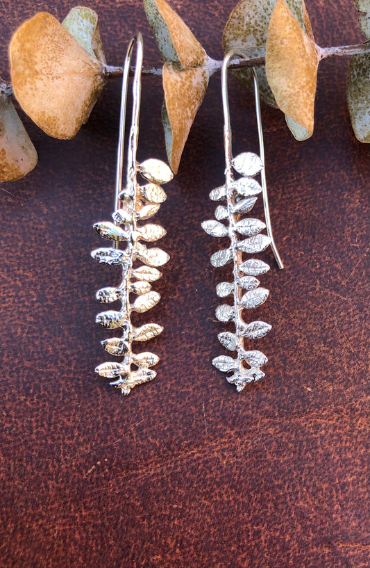 CAPE BRETON FERN | Earrings: Recycled Sterling Silver, Organic Texture, Minimalist Design