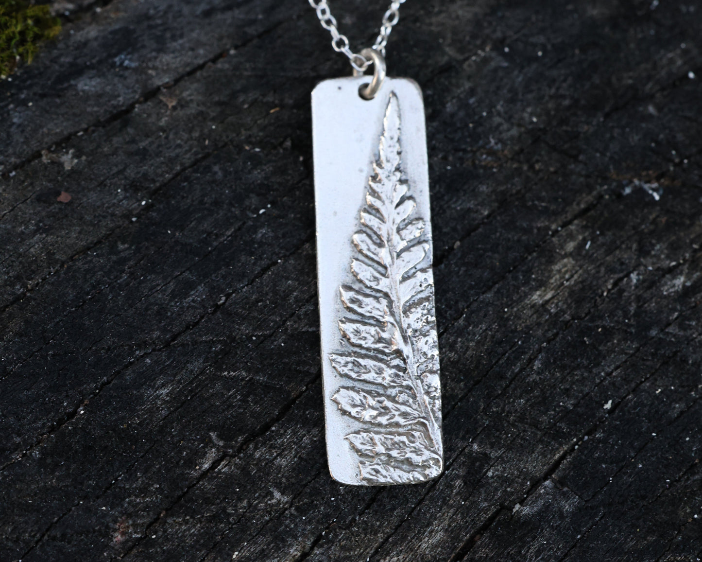 Intricately textured realistic fern necklace, Maine ferns, simple nature necklace, minimalist botanical necklace