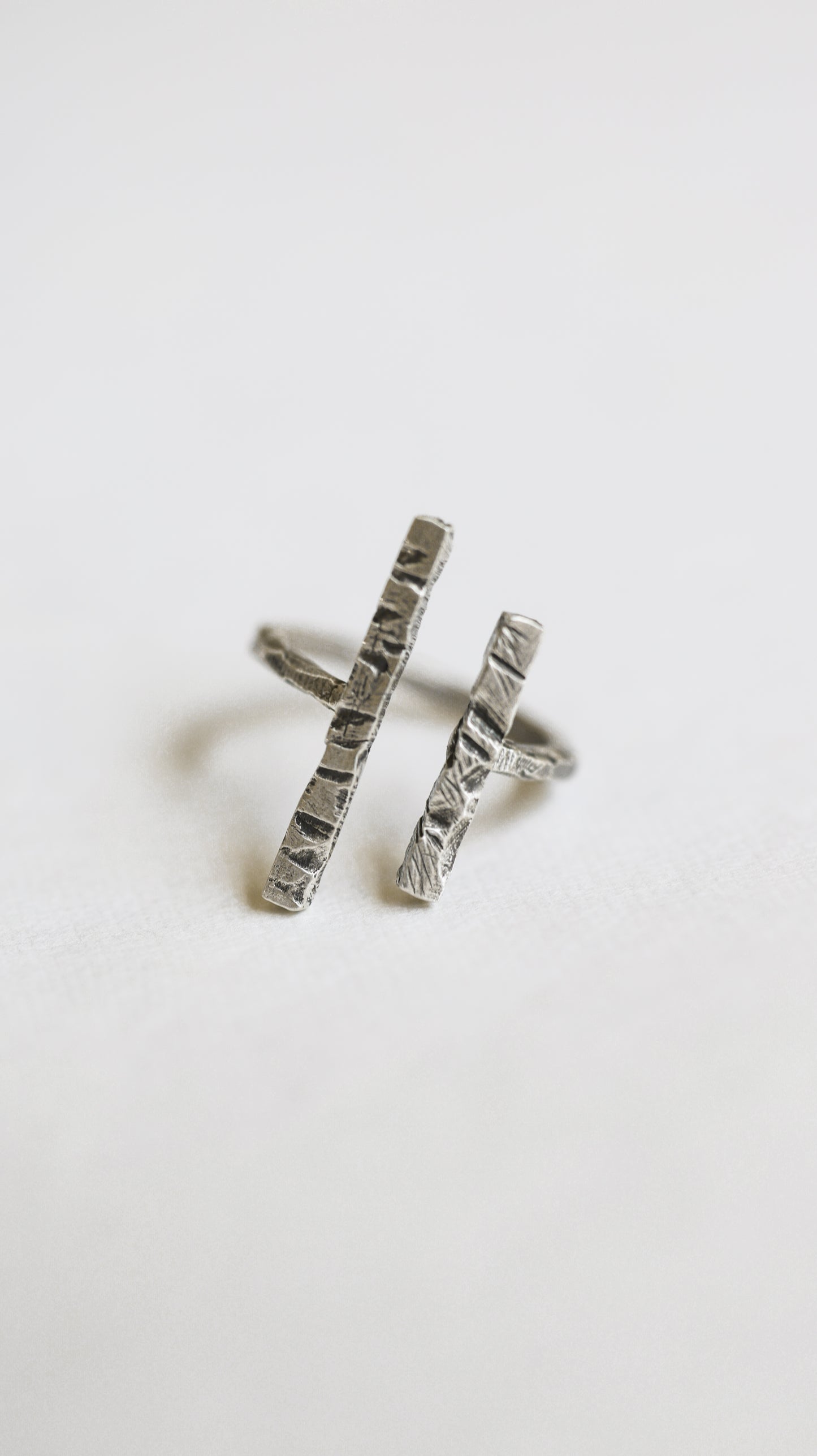 Raw and Rustic Hand Textured Adjustable Tree Bark Ring