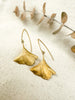GINKGO | textured leaf earrings in Recycled Sterling Silver with Patina