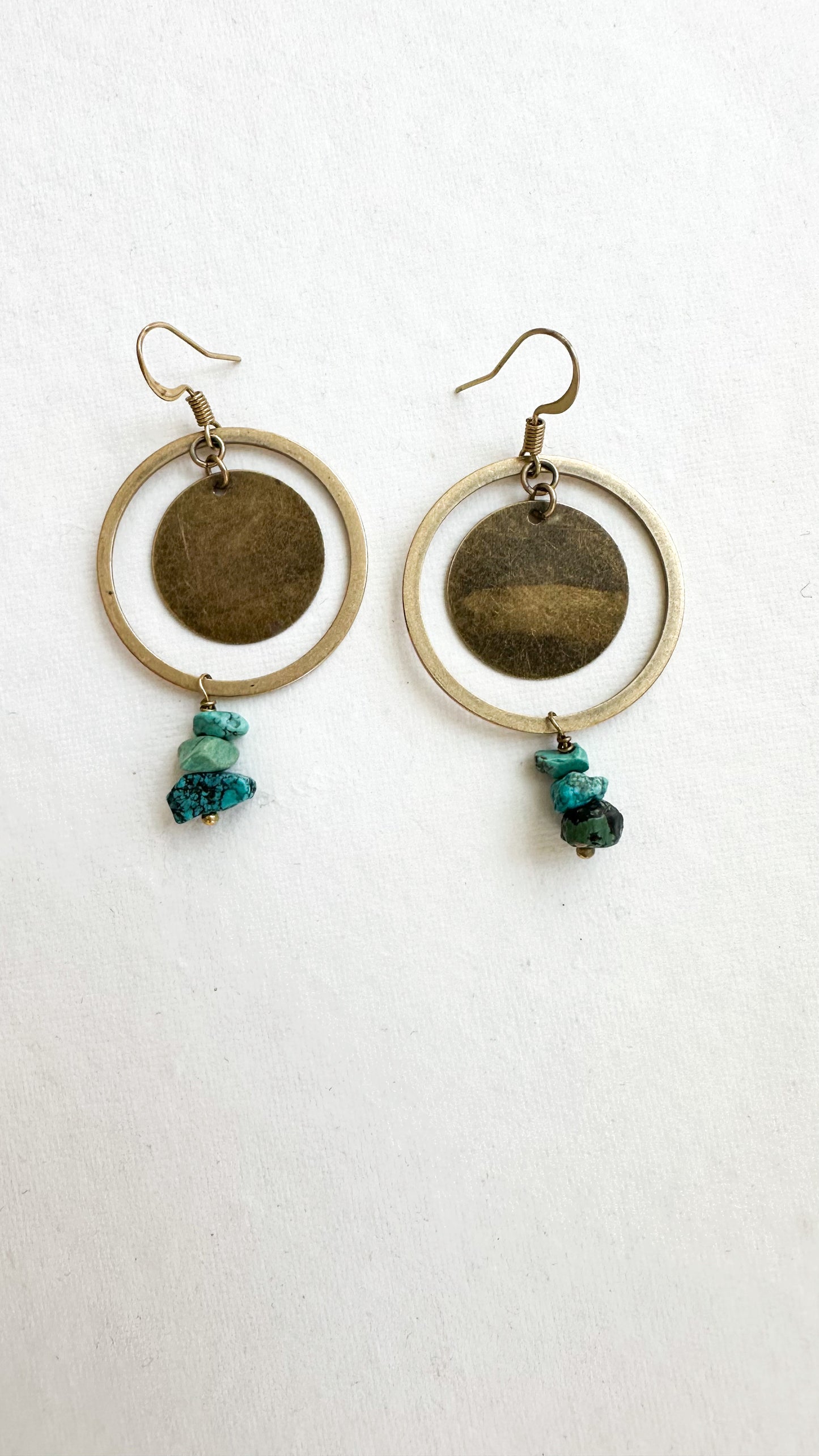 Hoop with turquoise earrings