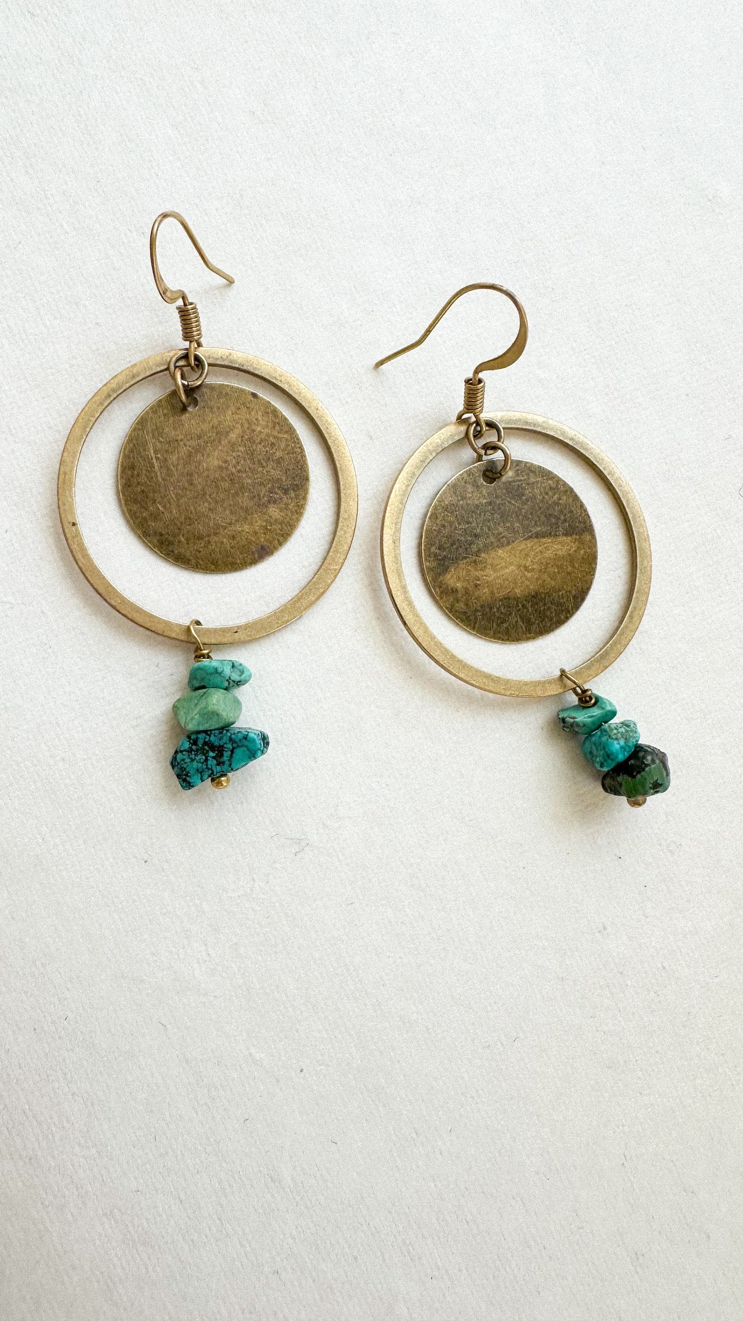 Hoop with turquoise earrings
