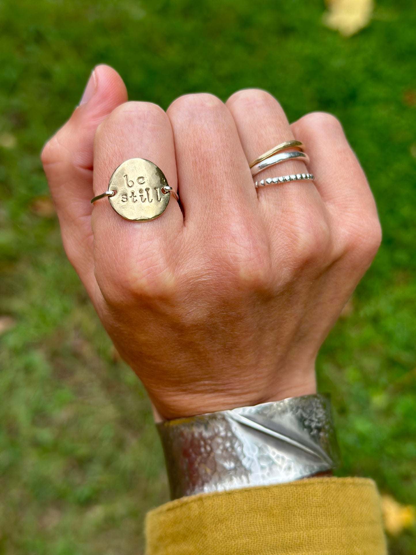 Be still, touchstone ring in custom sizes