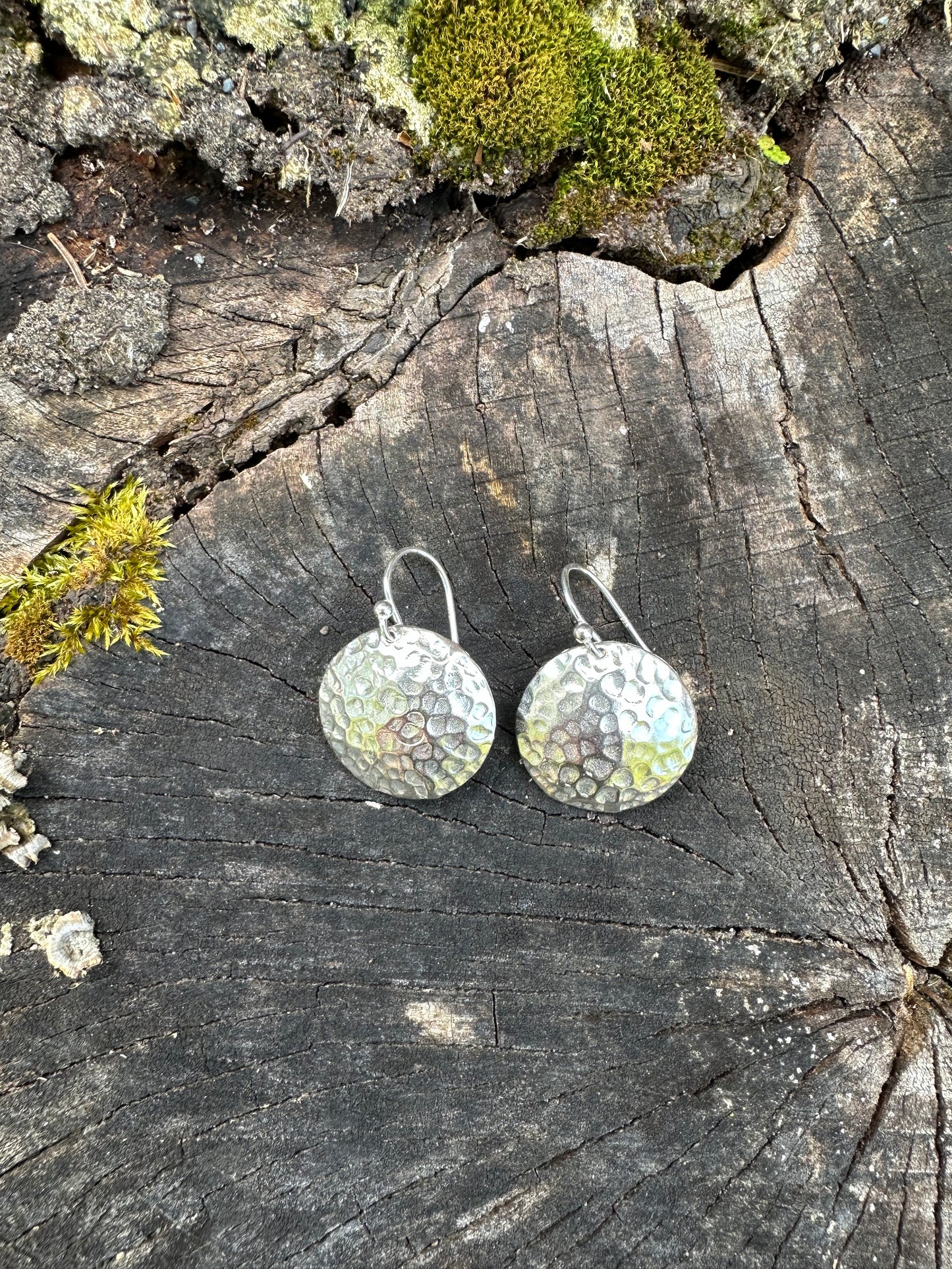 RIPPLING WATER | dome earrings, lightweight one of a kind