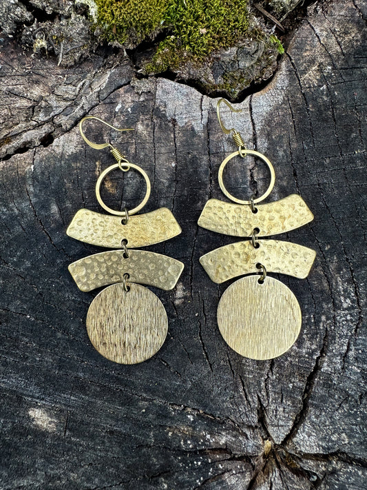 BOHO STATEMENT | Brass Earrings: Handcrafted with Love in Maine | Free US Shipping