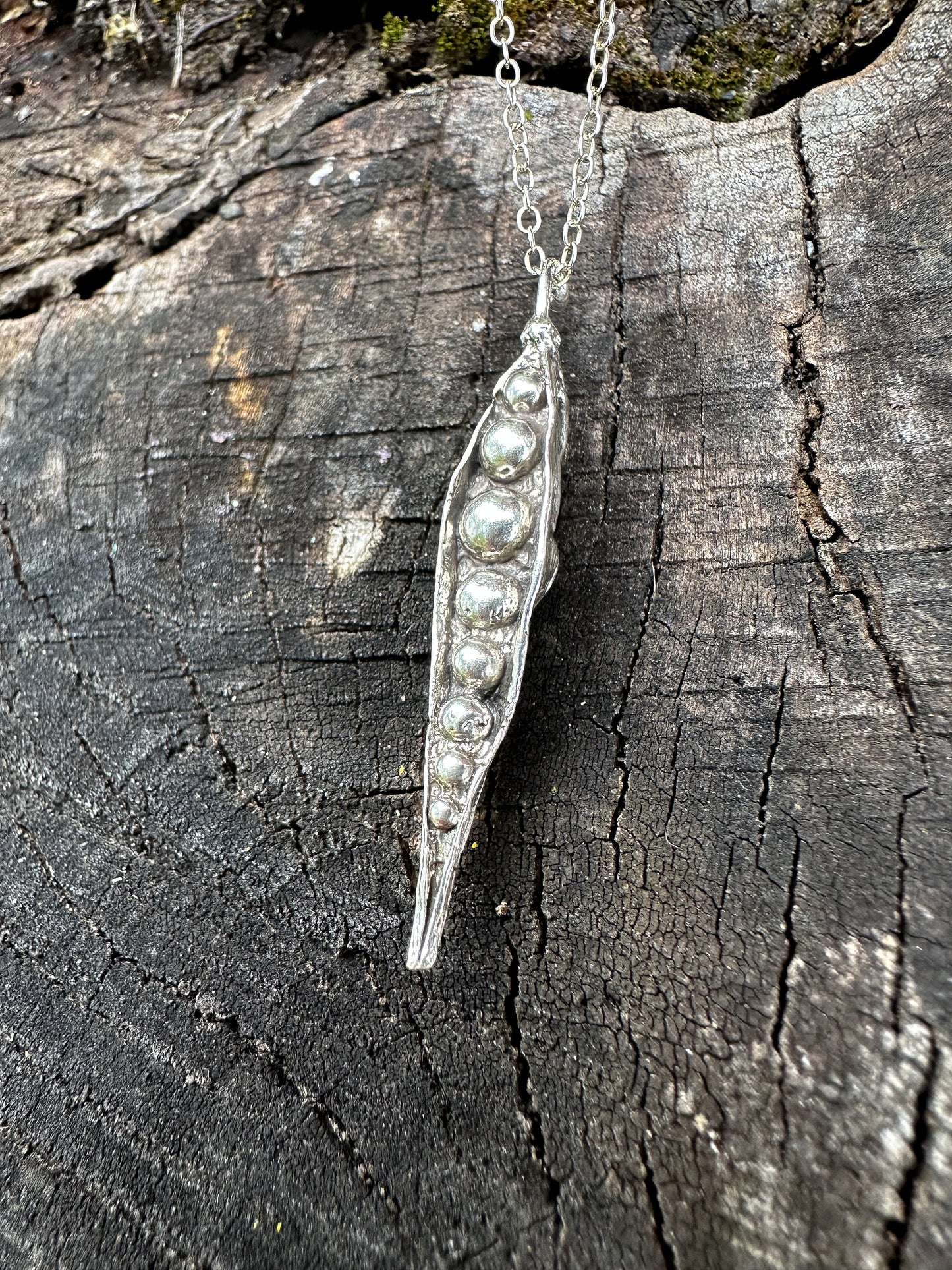 PEAPOD | solid silver adjustable necklace