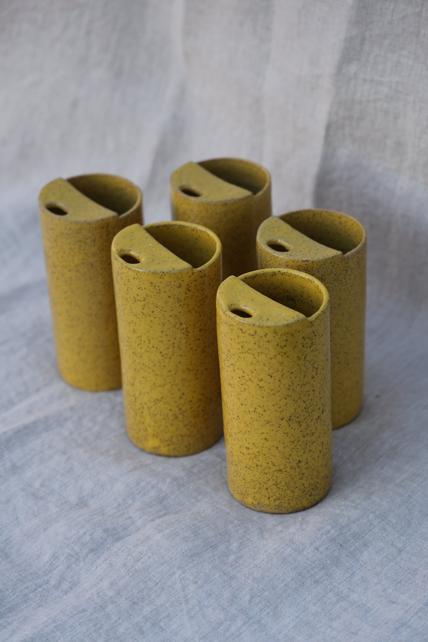 Buttered Sunlight Travel cup, to go cup, on the go cup, ceramic travel mug, hand thrown pottery, speckled beautiful warm yellow