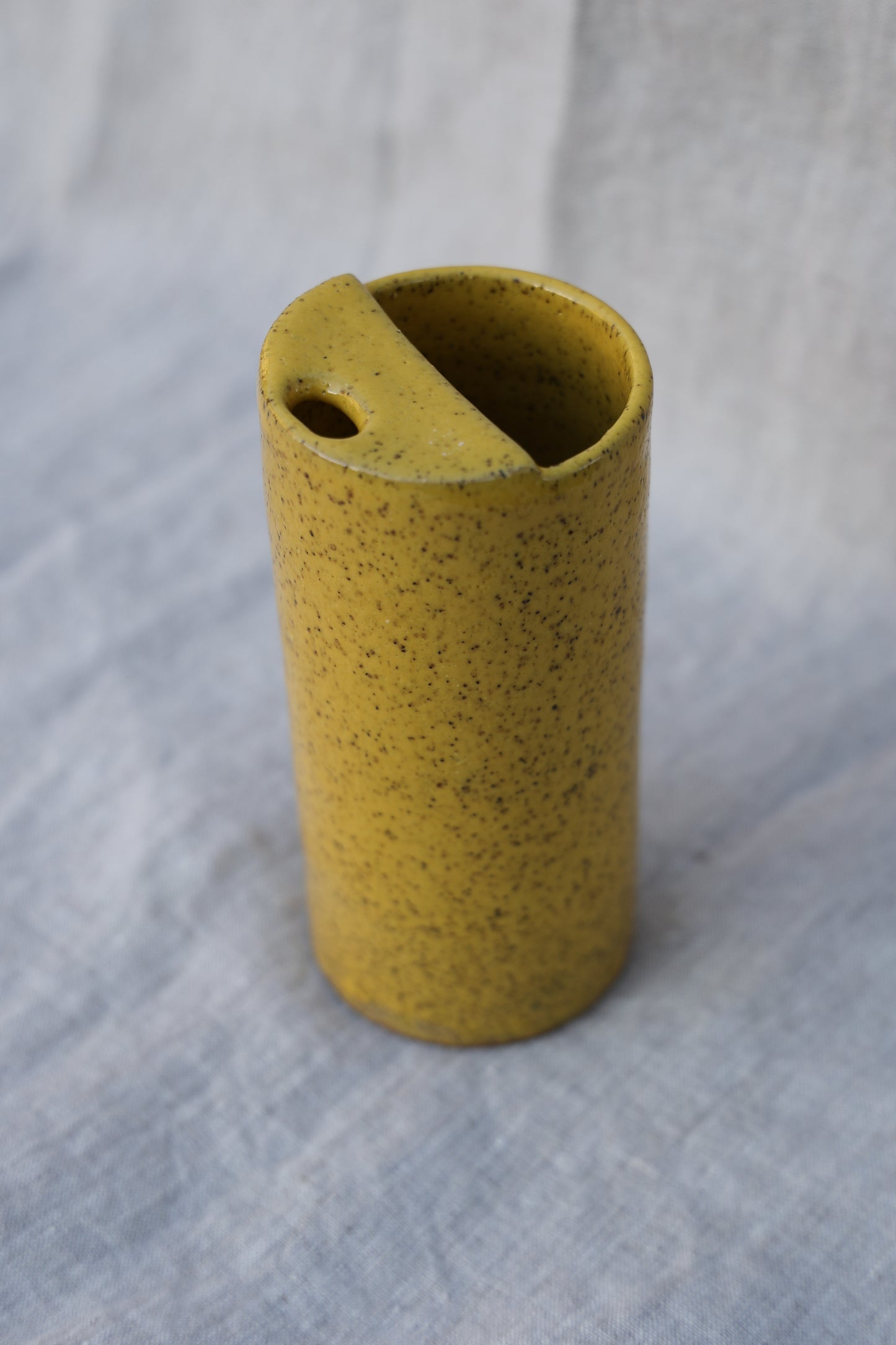 Buttered Sunlight Travel cup, to go cup, on the go cup, ceramic travel mug, hand thrown pottery, speckled beautiful warm yellow