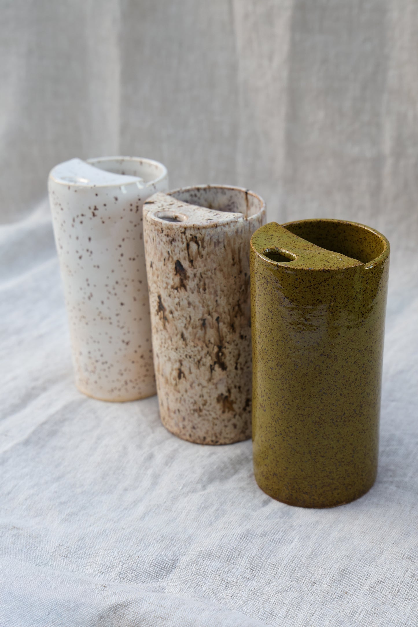 Olive Speckled Travel Mug, To Go Cup, On The Go Cup, Ceramic Travel Mug