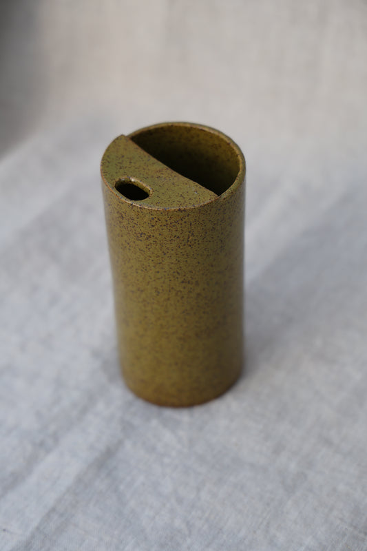 Olive Speckled Travel Mug, To Go Cup, On The Go Cup, Ceramic Travel Mug