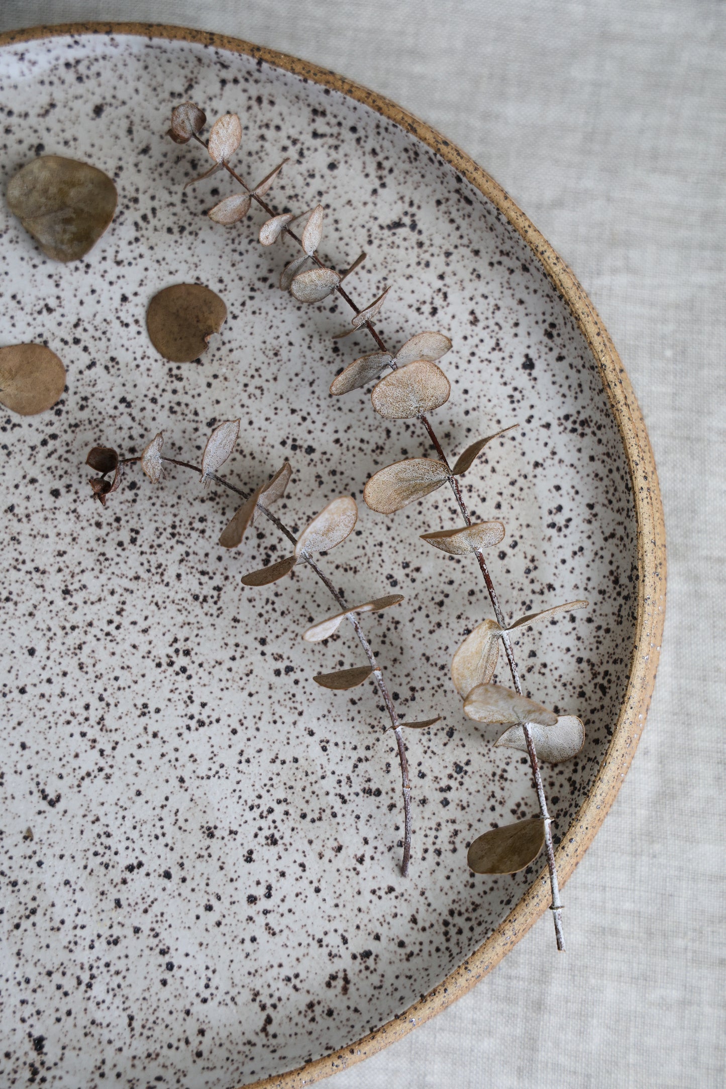 Speckled Matte White Handmade Dinner Plate, Minimalist Pottery, Ceramic, Made to Order, Dinnerware