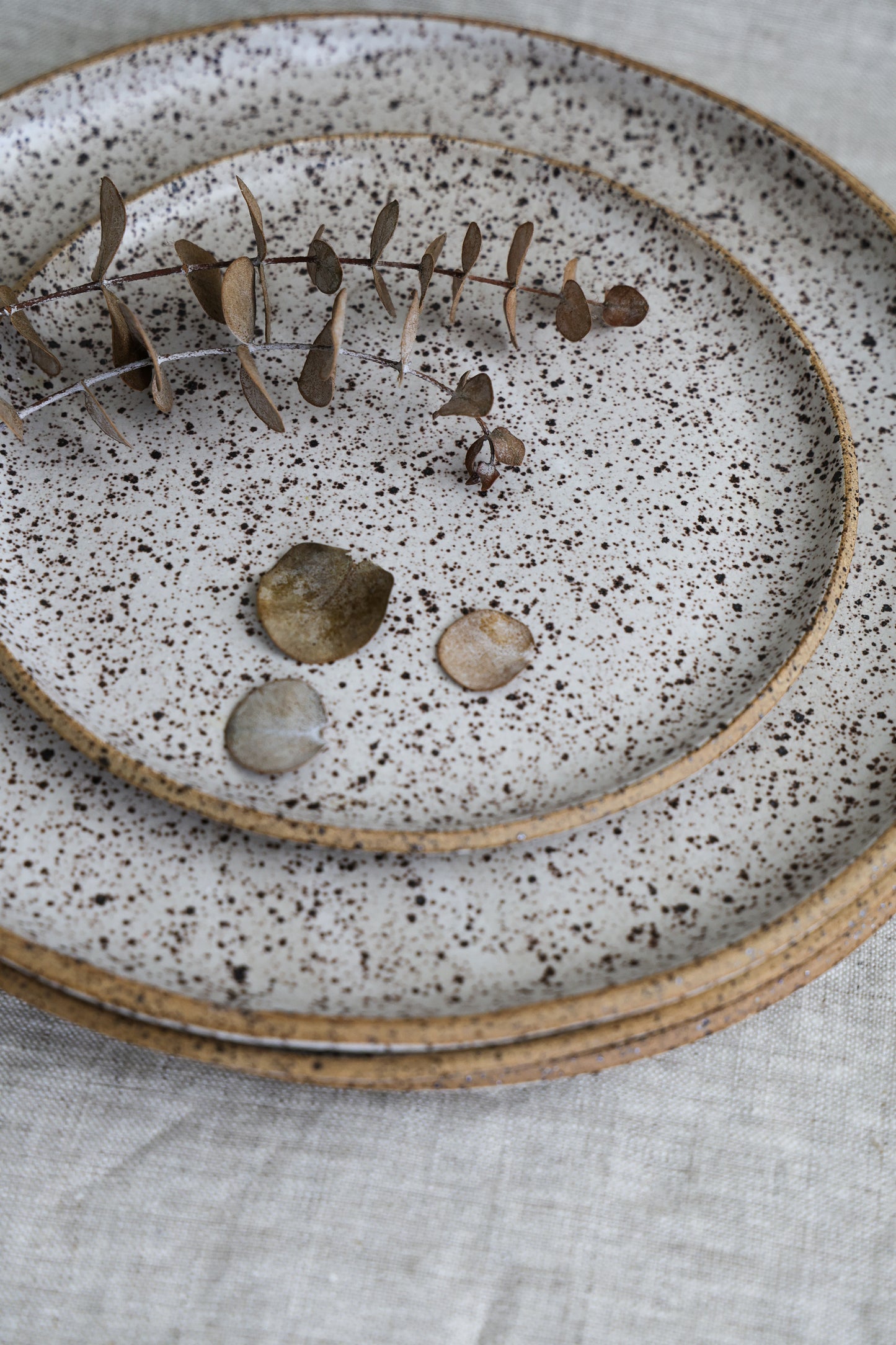 Speckled Matte White Handmade Dinner Plate, Minimalist Pottery, Ceramic, Made to Order, Dinnerware