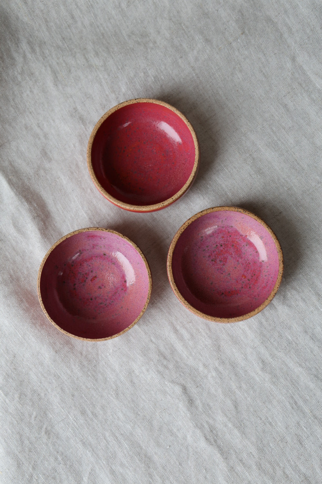 Handmade Ceramic Ramekin Trinket or Catchall Dish - Maine Pottery | Peony Blossom, Fuchsia