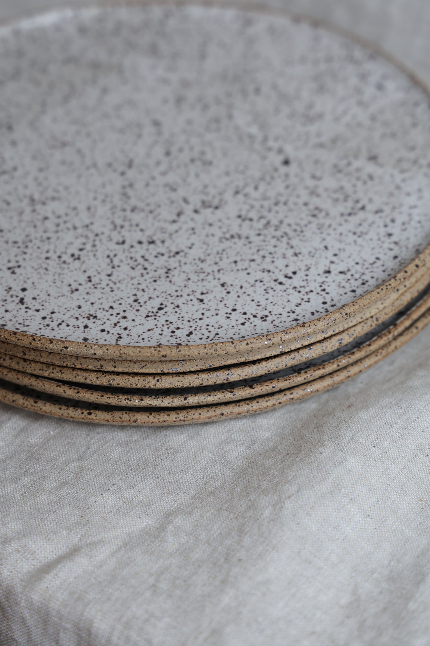 Speckled Matte White Handmade Plates, Minimalist Pottery, Ceramic, Made to Order