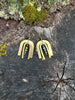 Double Arch earrings made in Brass with African Turquoise