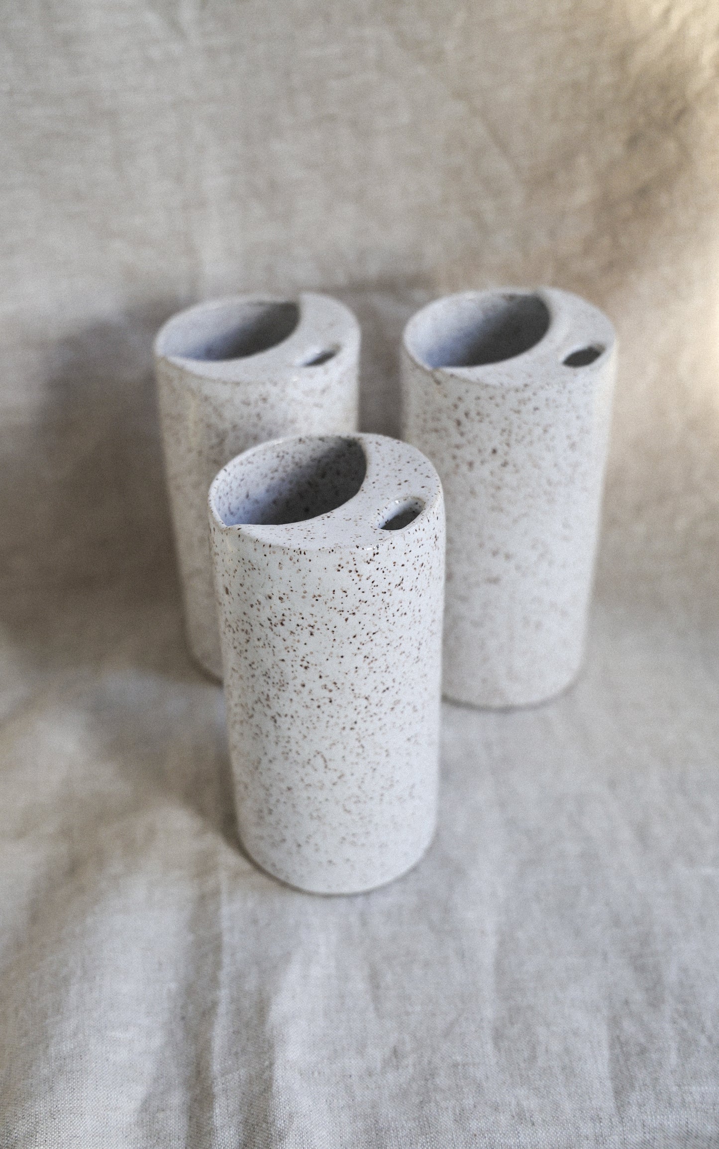 Fresh White Crescent Moon Travel mug, Mustache Saver, Minimalist Cream, Ceramic Stoneware Hand Thrown in Maine 14-16oz