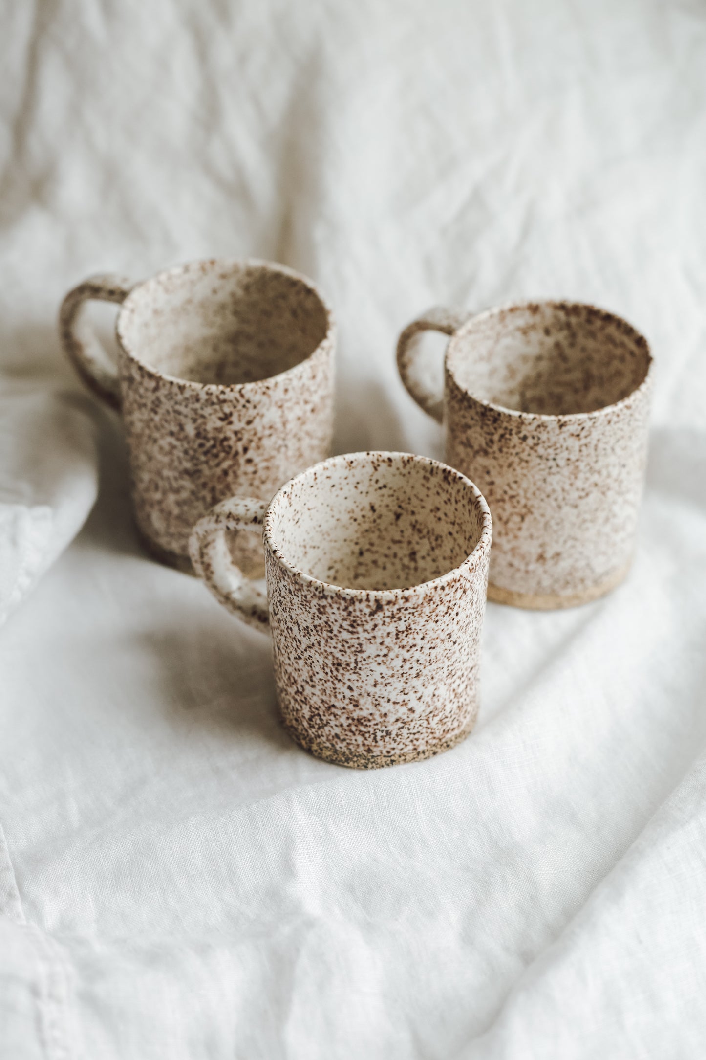 Set of 3 white espresso cup