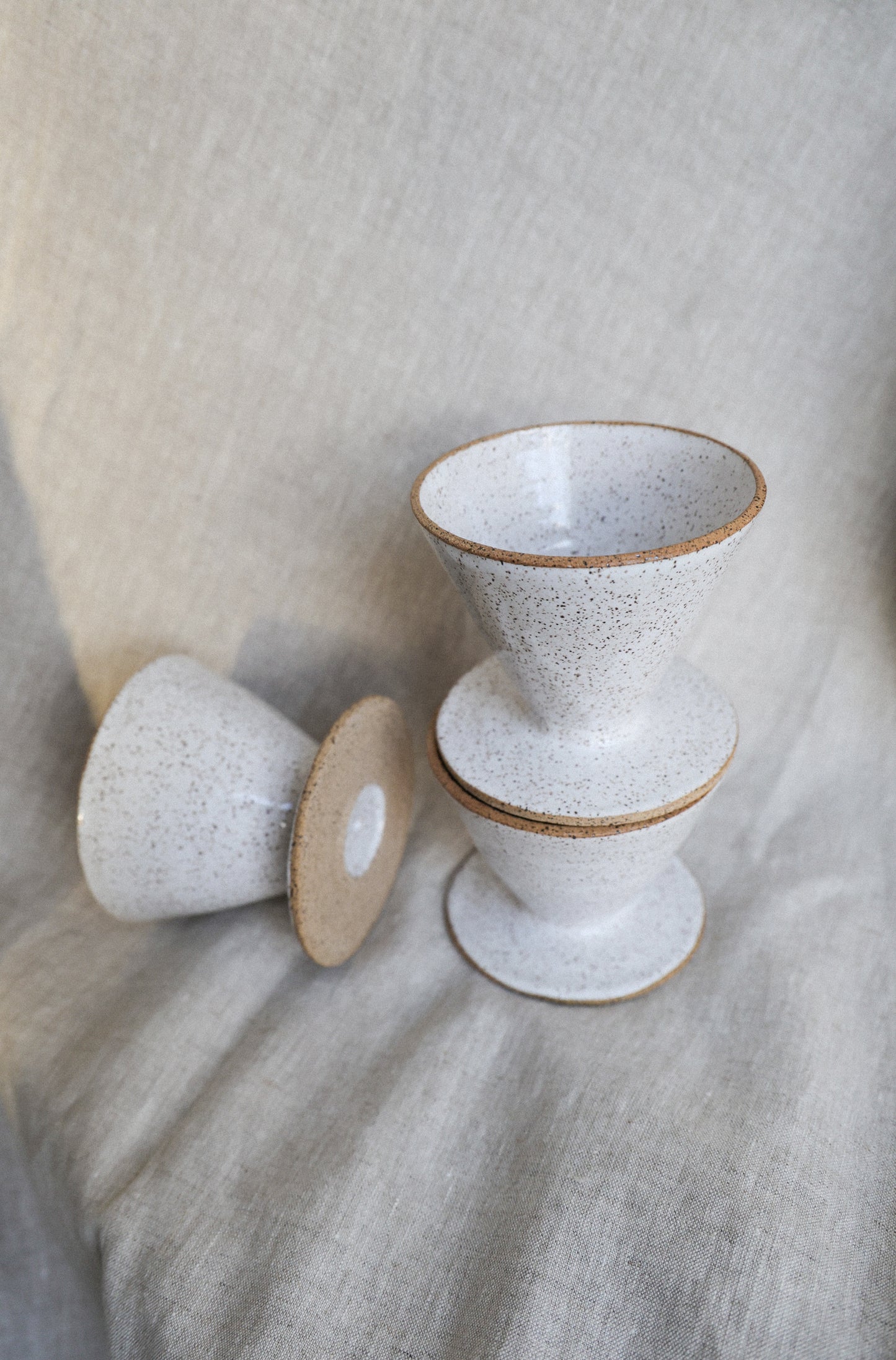 Handmade White Coffee Pour Over Brewer Coffee Maker, White, Minimalist Dripper,  Ceramic Stoneware Hand Thrown in Maine