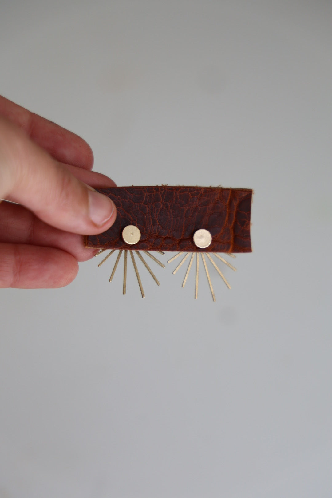 Sun Burst Ear Jacket Earrings, Studs, Gold Color, Brass Stud, Aesthetic,