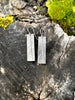 Botanical Minimalist lightweight recycled sterling silver rectangle earrings with leaf texture, minimalist