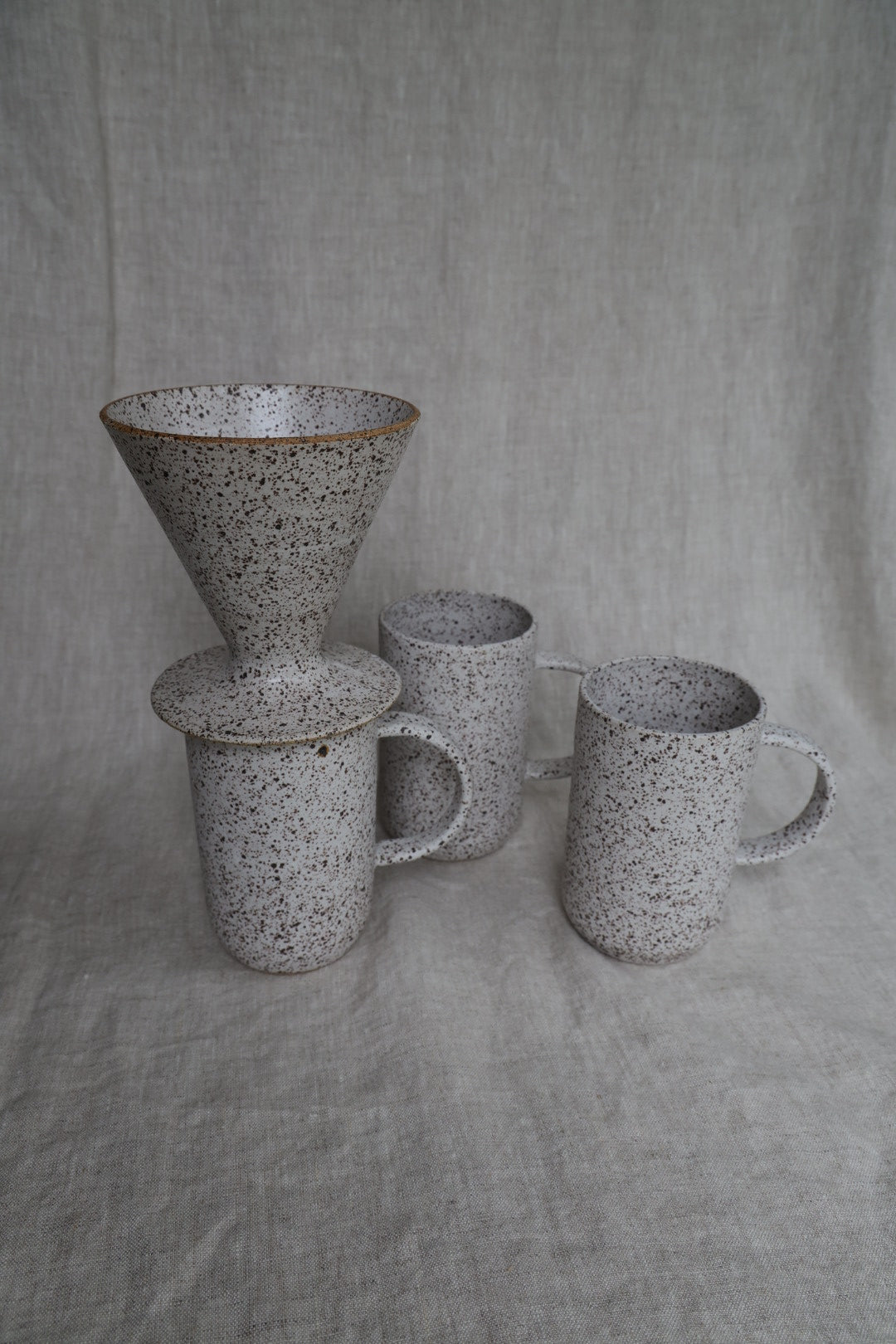 Matte white minimalist Ceramic Stoneware mug Hand Thrown in Maine 12-14oz.