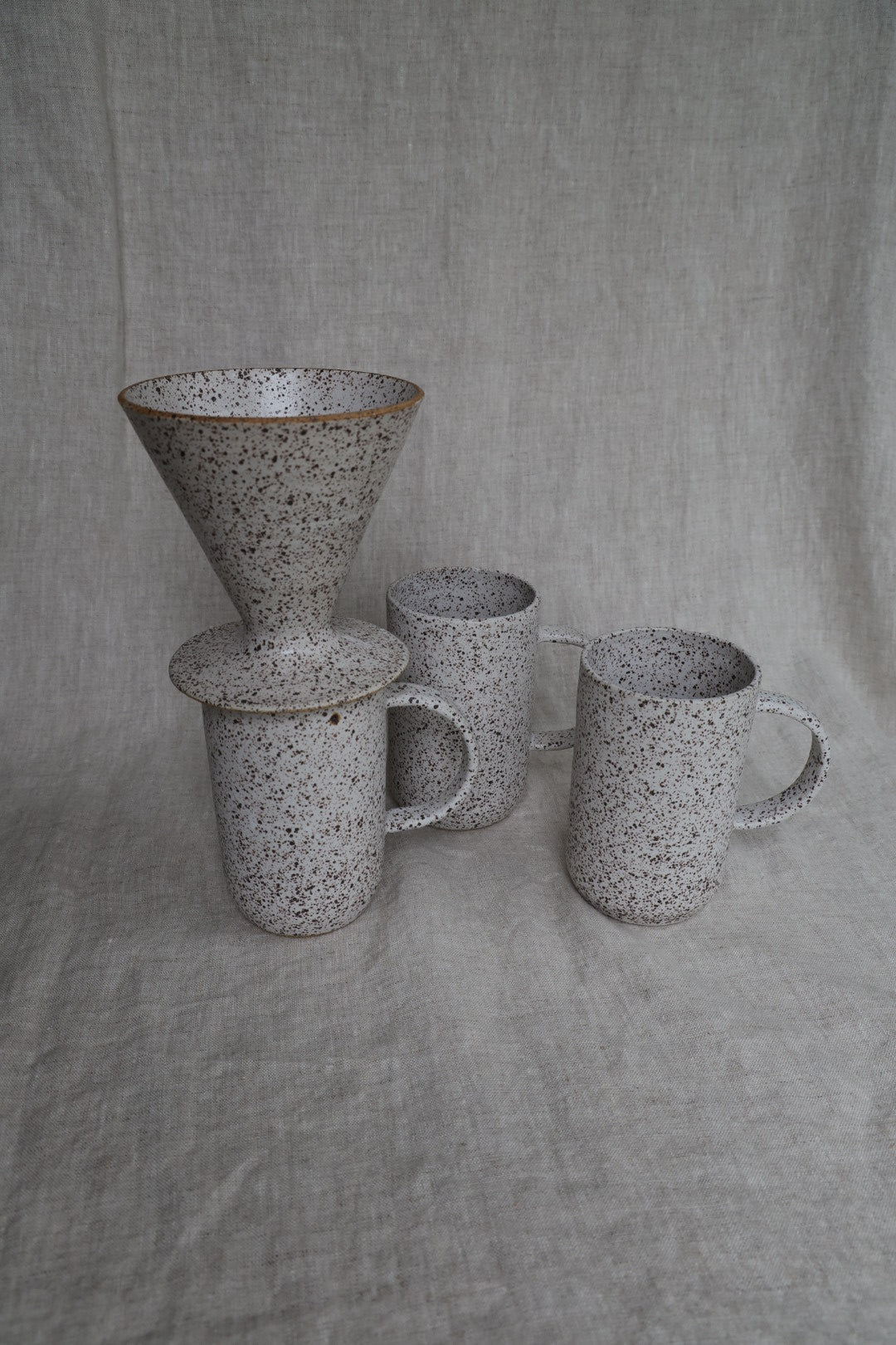 Matte white minimalist Ceramic Stoneware mug Hand Thrown in Maine 12-14oz.