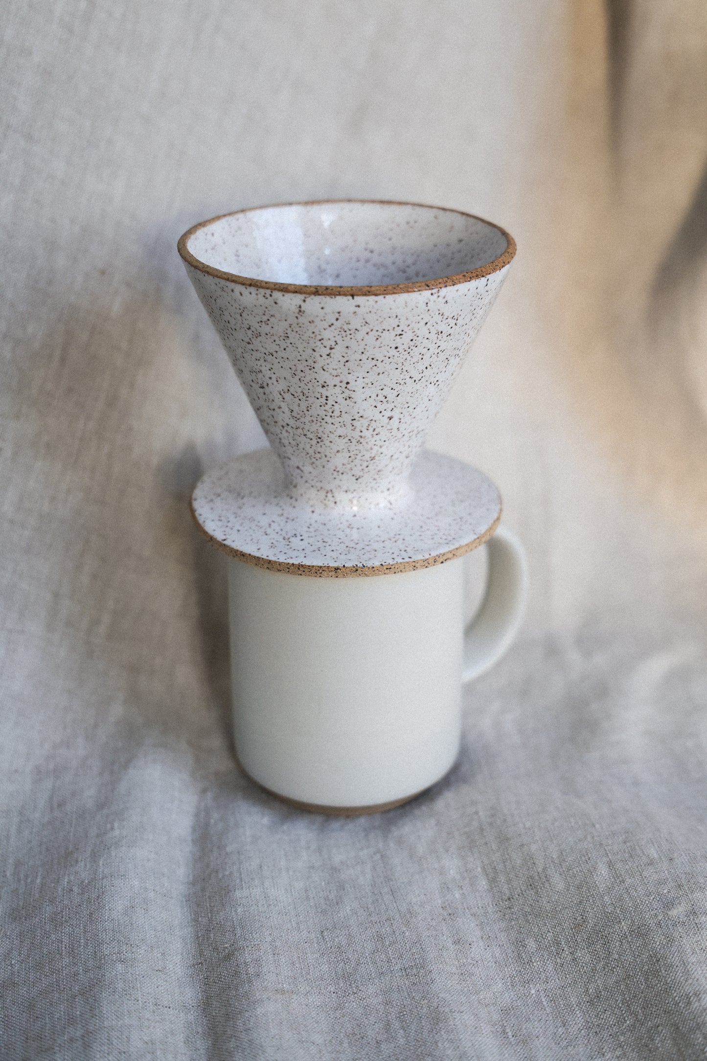 Handmade White Coffee Pour Over Brewer Coffee Maker, White, Minimalist Dripper,  Ceramic Stoneware Hand Thrown in Maine