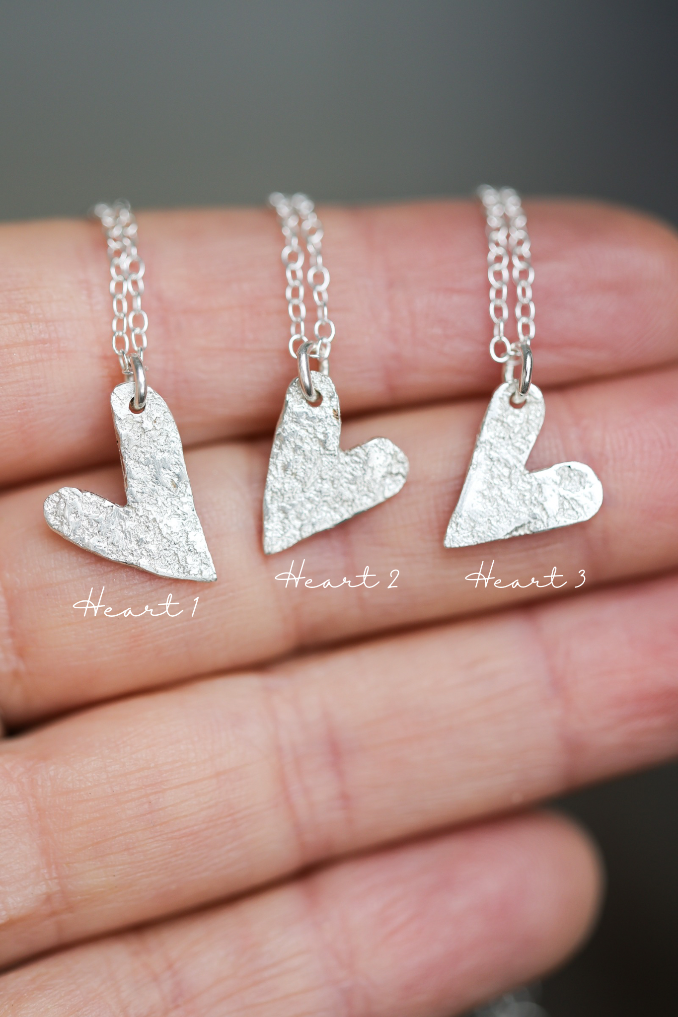 Textured OOAK Heart Necklace Valentine’s Day gift