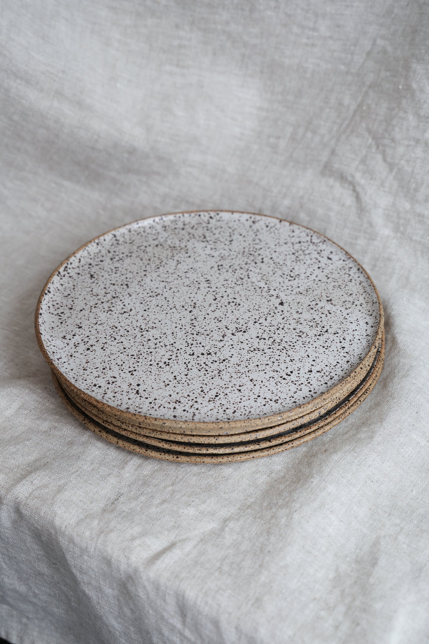 Speckled Matte White Handmade Plates, Minimalist Pottery, Ceramic, Made to Order