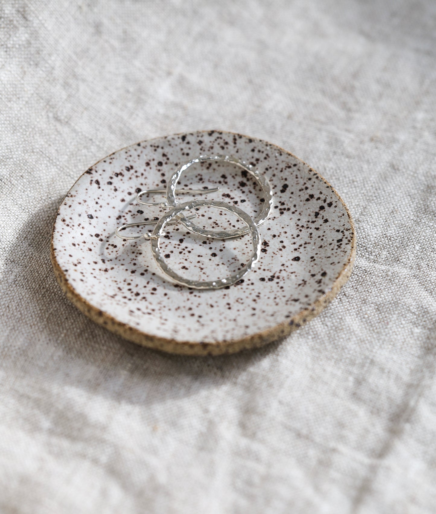 Hammered Silver or Brass Hoop Earrings, Perfect Every day, Pilates Earrings, Lightweight Water Earrings