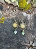 Serpentine Star, Textured Solid Brass Celestial Earrings: lightweight star dangles