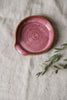Spoon rest in speckled ceramic, kitchenware pottery, rustic, handmade, artful home, white, pink, or green.