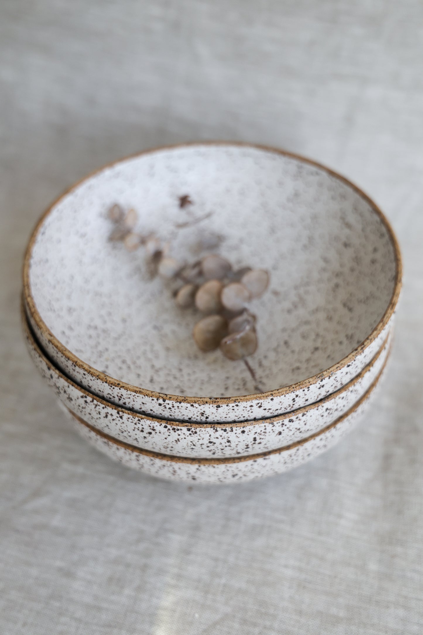 Speckled Matte White Handmade Pasta Bowls , Minimalist Pottery, Ceramic, Made to Order