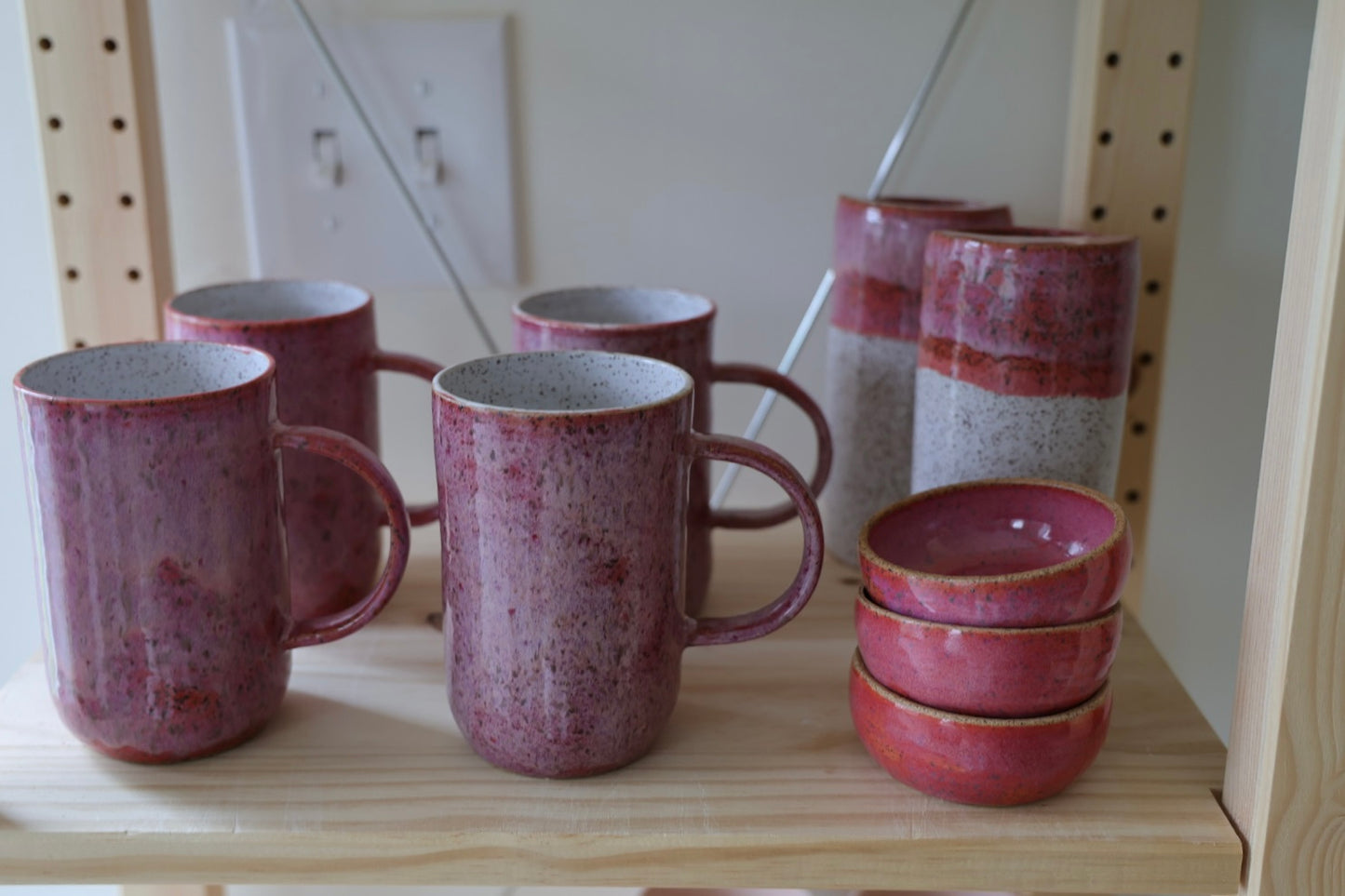 Handmade Ceramic Ramekin Trinket or Catchall Dish - Maine Pottery | Peony Blossom, Fuchsia