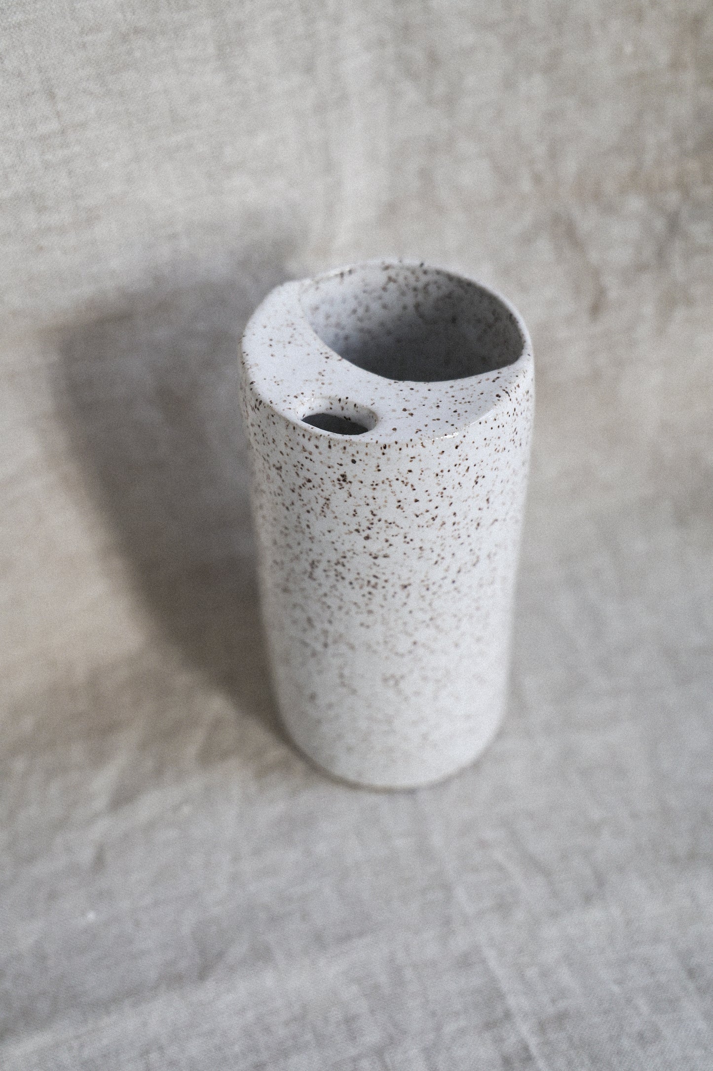 Fresh White Crescent Moon Travel mug, Mustache Saver, Minimalist Cream, Ceramic Stoneware Hand Thrown in Maine 14-16oz