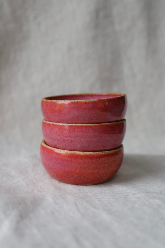 Handmade Ceramic Ramekin Trinket or Catchall Dish - Maine Pottery | Peony Blossom, Fuchsia