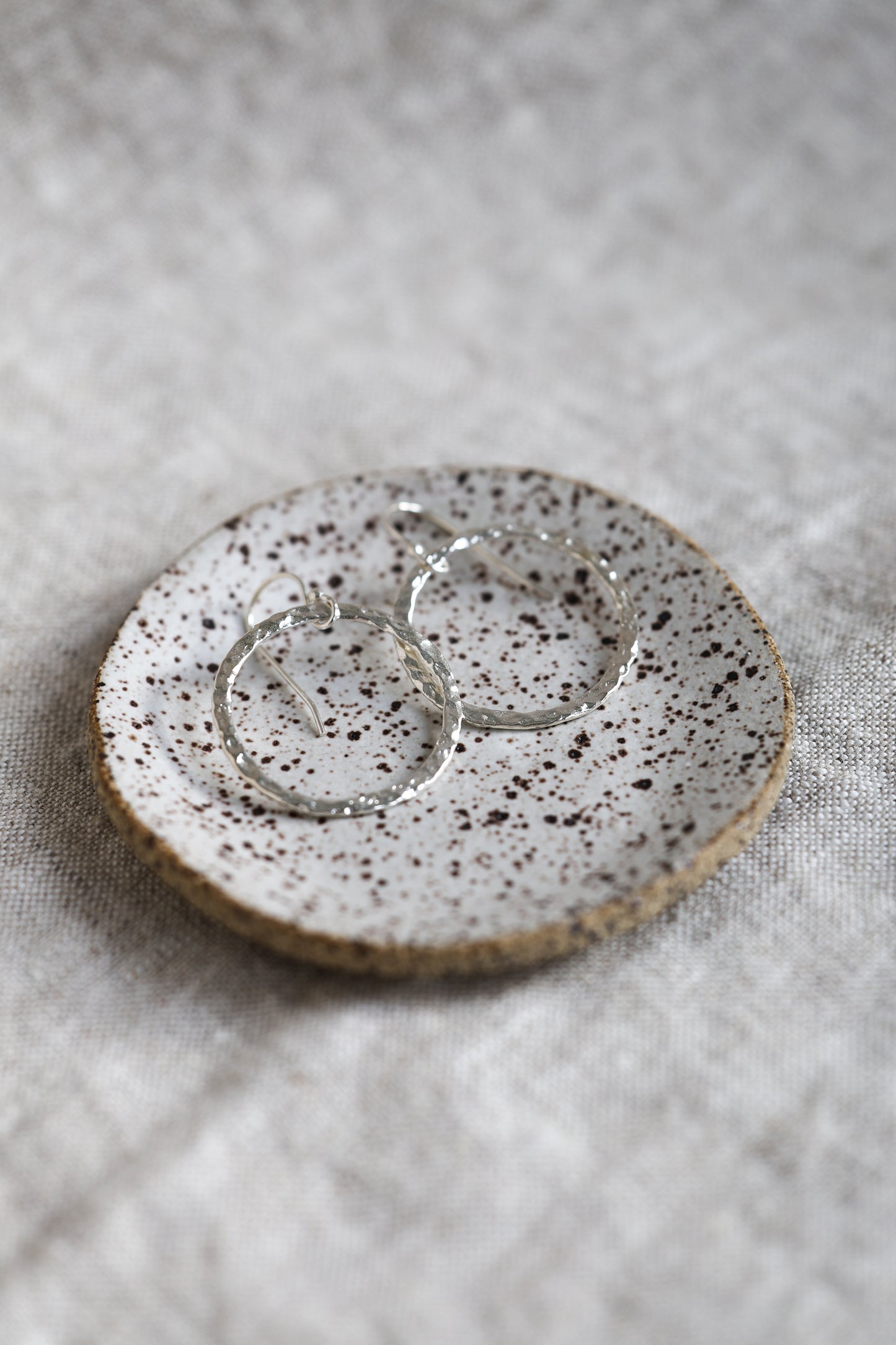 Hammered Silver or Brass Hoop Earrings, Perfect Every day, Pilates Earrings, Lightweight Water Earrings