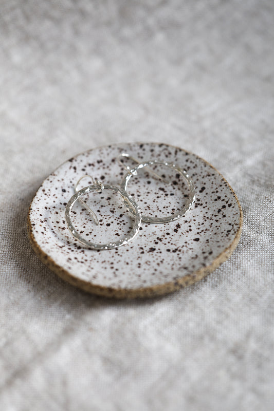 Hammered Silver or Brass Hoop Earrings, Perfect Every day, Pilates Earrings, Lightweight Water Earrings