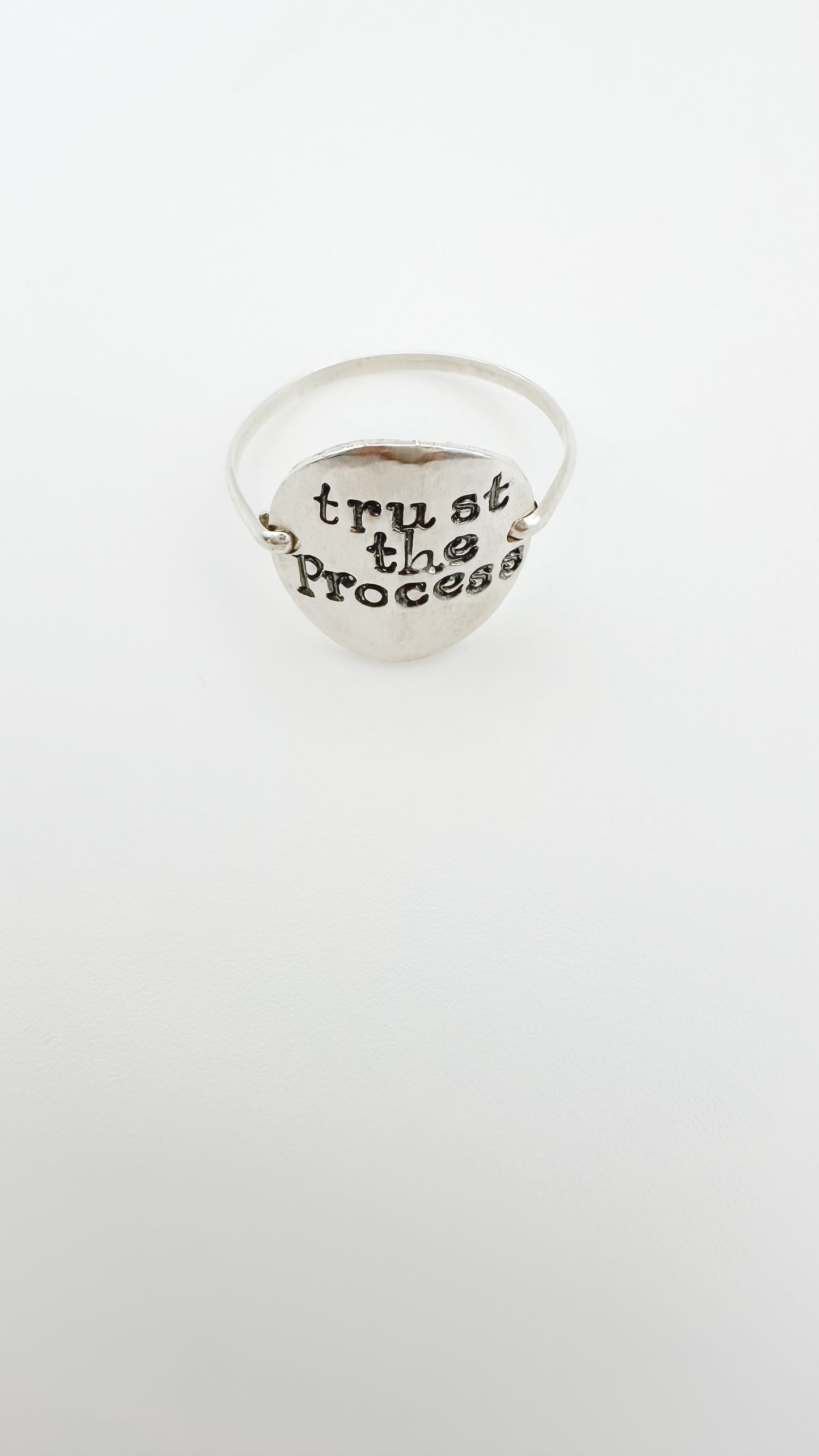 TRUST THE PROCESS | affirmation touchstone ring, recycled sterling silver,