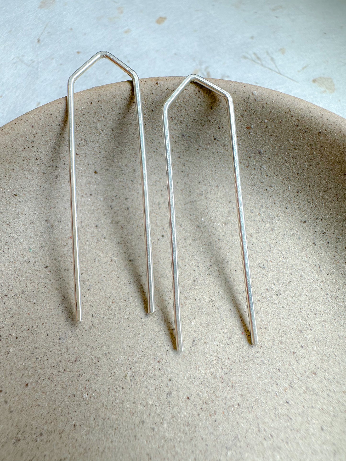 MINIMALIST BAR | simple, elegant, handmade sterling silver earrings,